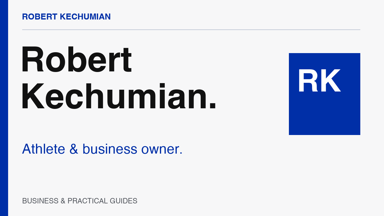 Robert Kechumian | Athlete, Business Owner & Community — video title graphic